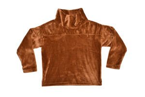 LOFT Brown Velour Ribbed Cowl Neck Pullover Top Sweater Size M Medium